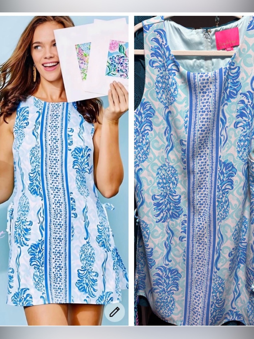 Lilly Pulitzer Donna romper  blue & White Printed Sleeveless